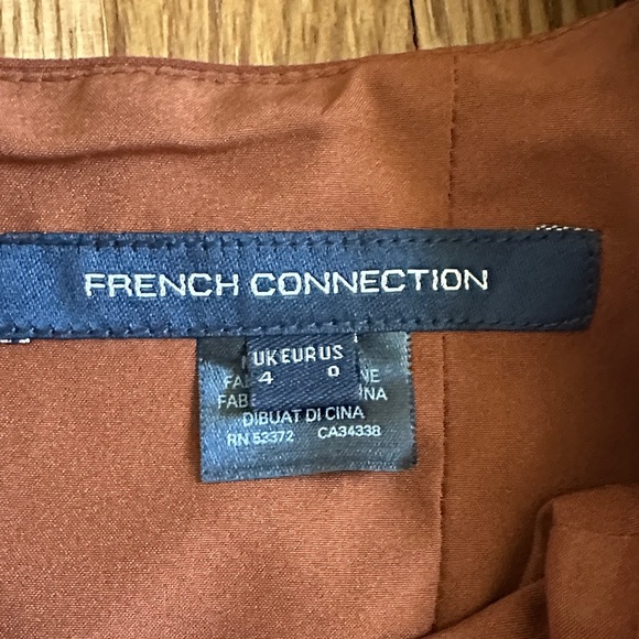 French Connection Brown Puff Sleeve Mini Dress - Picture 2 of 3